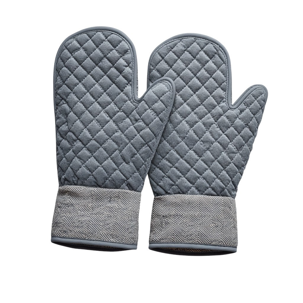 Extra-Long Waterproof Silicone Oven Mitts with Quilted Lining