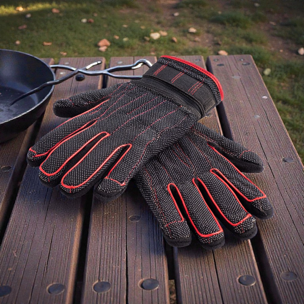 932°F Extreme Heat Resistant Five-Finger Grill Gloves